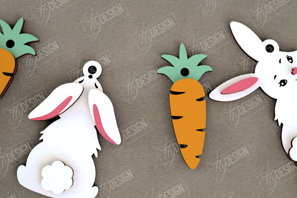 Intra απο ξύλο plywood 3mm-4mm πάχος - Πασχαλινή γιρλάντα | Πασχαλινό Πανό | CNC Δίασταση 15x15 cm INTRAFABR-118281339