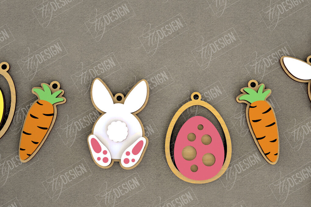 Σετ των 3 Intra απο ξύλο plywood 3mm-4mm πάχος - Πασχαλινή γιρλάντα | Πασχαλινό Πανό | Αργία Δίασταση 15x15 cm INTRAFABR-117878191