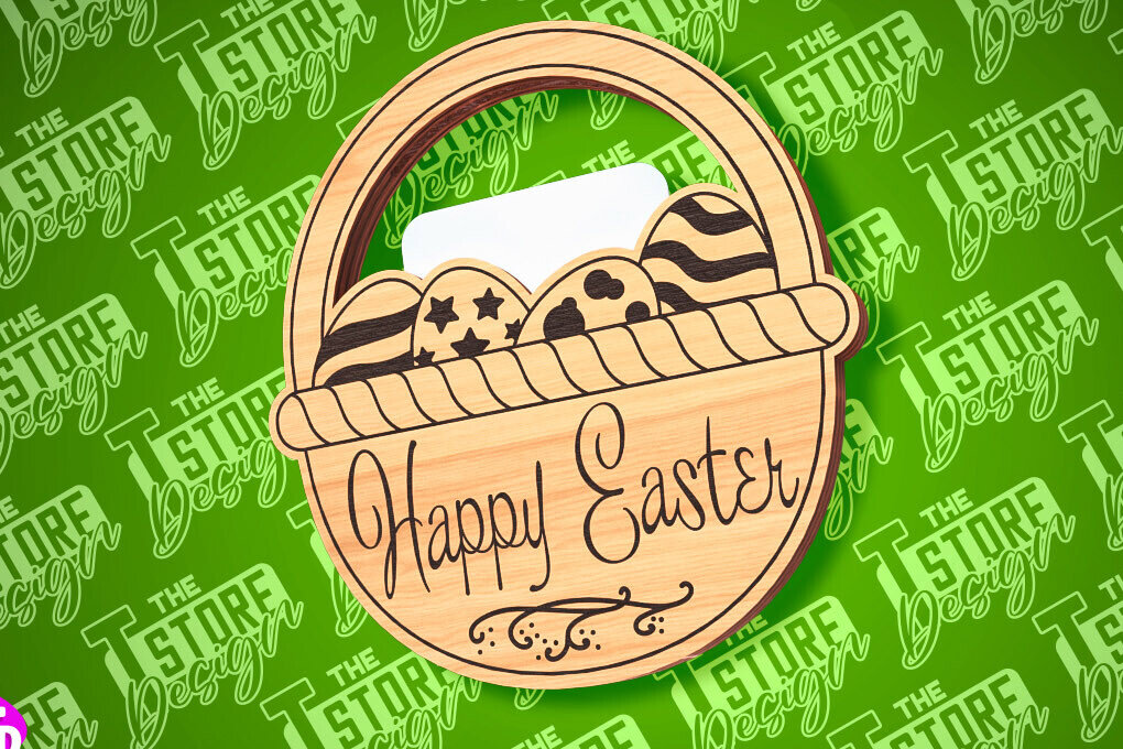 Σετ των 3 Intra απο ξύλο plywood 3mm-4mm πάχος - Θήκη Πασχαλινής Δωροκάρτας Laser Cut | CNC Δίασταση 15x15 cm INTRAFABR-89113638