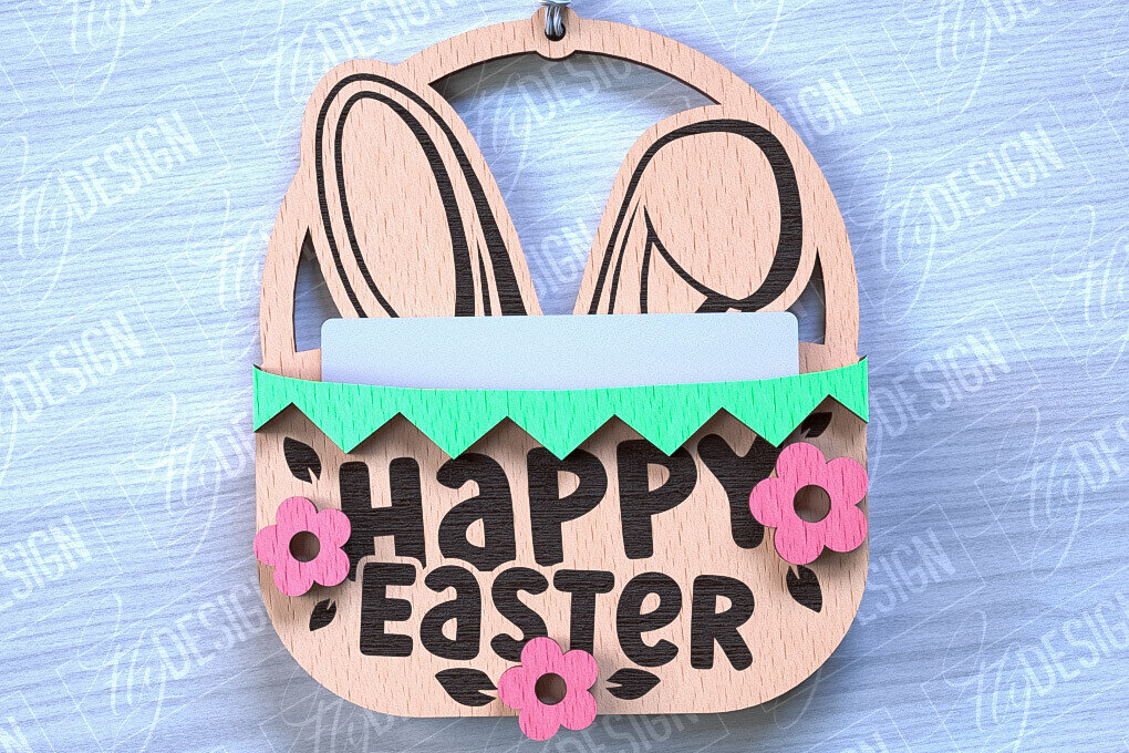 Σετ των 2 Intra απο ξύλο plywood 3mm-4mm πάχος - Θήκη Πασχαλινής Δωροκάρτας Laser Cut | CNC Δίασταση 15x15 cm INTRAFABR-88358234