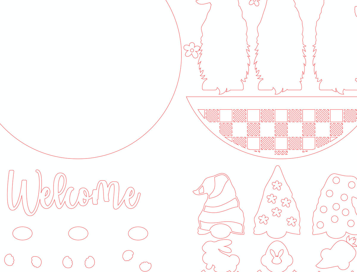 Σετ των 2 Intra απο ξύλο plywood 3mm-4mm πάχος - Πασχαλινή κρεμάστρα πόρτας Gnome  Δίασταση 20x20 cm INTRAFABR-116683822