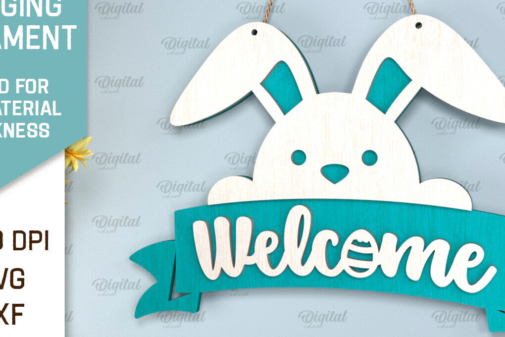 Σετ των 3 Intra απο ξύλο plywood 3mm-4mm πάχος - Πασχαλινό Κρεμαστό στολίδι με λέιζερ Δίασταση 6x6 cm INTRAFABR-93078196