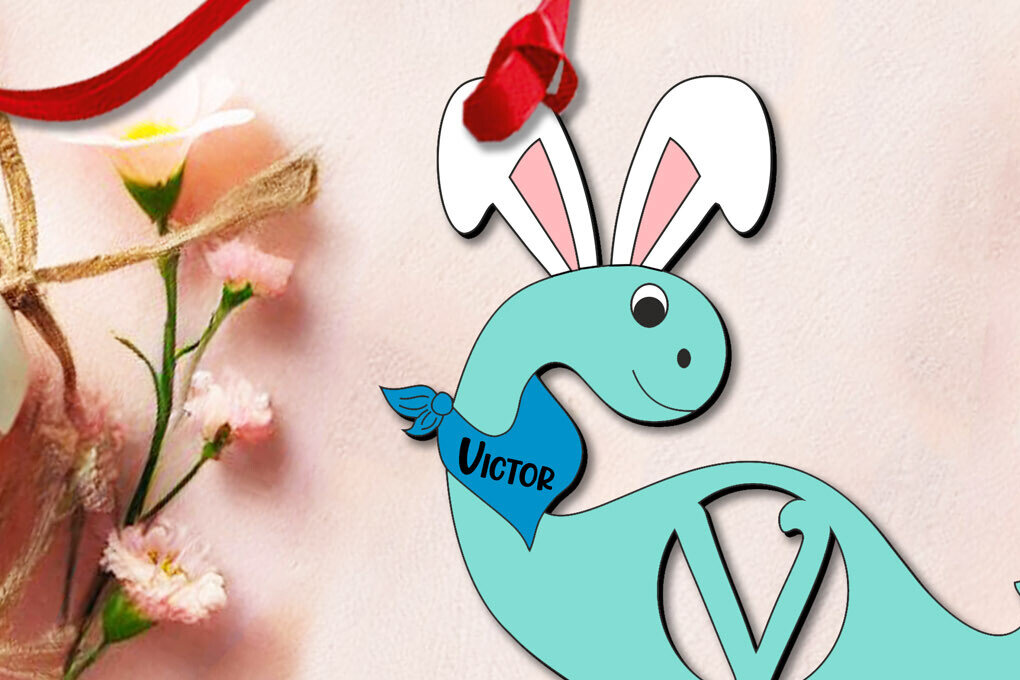 Σετ των 3 Intra απο ξύλο plywood 3mm-4mm πάχος - Πασχαλινό εορταστικό γράμμα V  Laser Cut Δίασταση 6x6 cm INTRAFABR-112446973