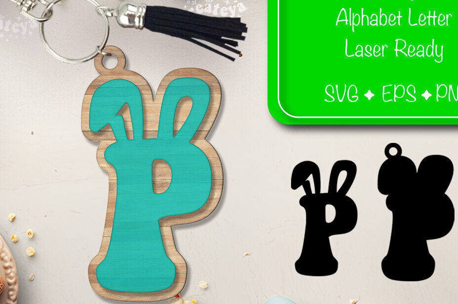 Σετ των 3 Intra απο ξύλο plywood 3mm-4mm πάχος - Πασχαλινό μπρελόκ με λέιζερ Αλφάβητο Δίασταση 4x4 cm INTRAFABR-92836931