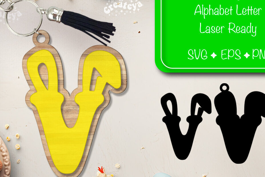 Σετ των 3 Intra απο ξύλο plywood 3mm-4mm πάχος - Πασχαλινό μπρελόκ με λέιζερ Αλφάβητο Δίασταση 4x4 cm INTRAFABR-92837516