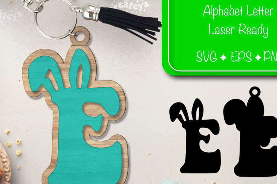 Σετ των 3 Intra απο ξύλο plywood 3mm-4mm πάχος - Πασχαλινό μπρελόκ με λέιζερ Αλφάβητο Δίασταση 4x4 cm INTRAFABR-92836282