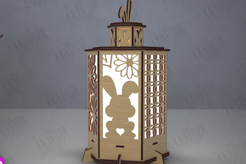 Σετ των 2 Intra απο ξύλο plywood 3mm-4mm πάχος - Πασχαλινό Φανάρι | 3D Φανάρι |Λαμπτήρας Σκιών Δίασταση 15x15 cm INTRAFABR-116215525