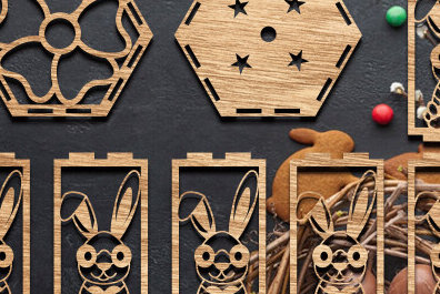 Intra απο ξύλο plywood 3mm-4mm πάχος - Πασχαλινό Φανάρι Laser Cut  Δίασταση 15x15 cm INTRAFABR-89173859