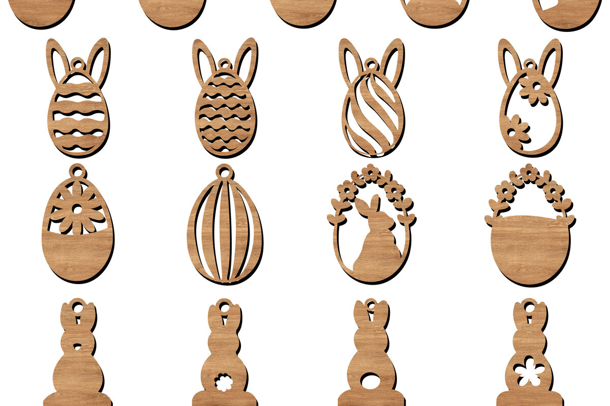 Intra απο ξύλο plywood 3mm-4mm πάχος - Λήψη αρχείων πασχαλινής κοπής με λέιζερ Δίασταση 6x6 cm INTRAFABR-113753955