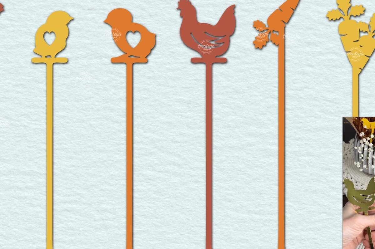 Σετ των 3 Intra απο ξύλο plywood 3mm-4mm πάχος - Πασχαλινά Αρχεία Αποκοπής με Λέιζερ| Πασχαλινή γκόμενα  Δίασταση 2x6 cm INTRAFABR-60458887