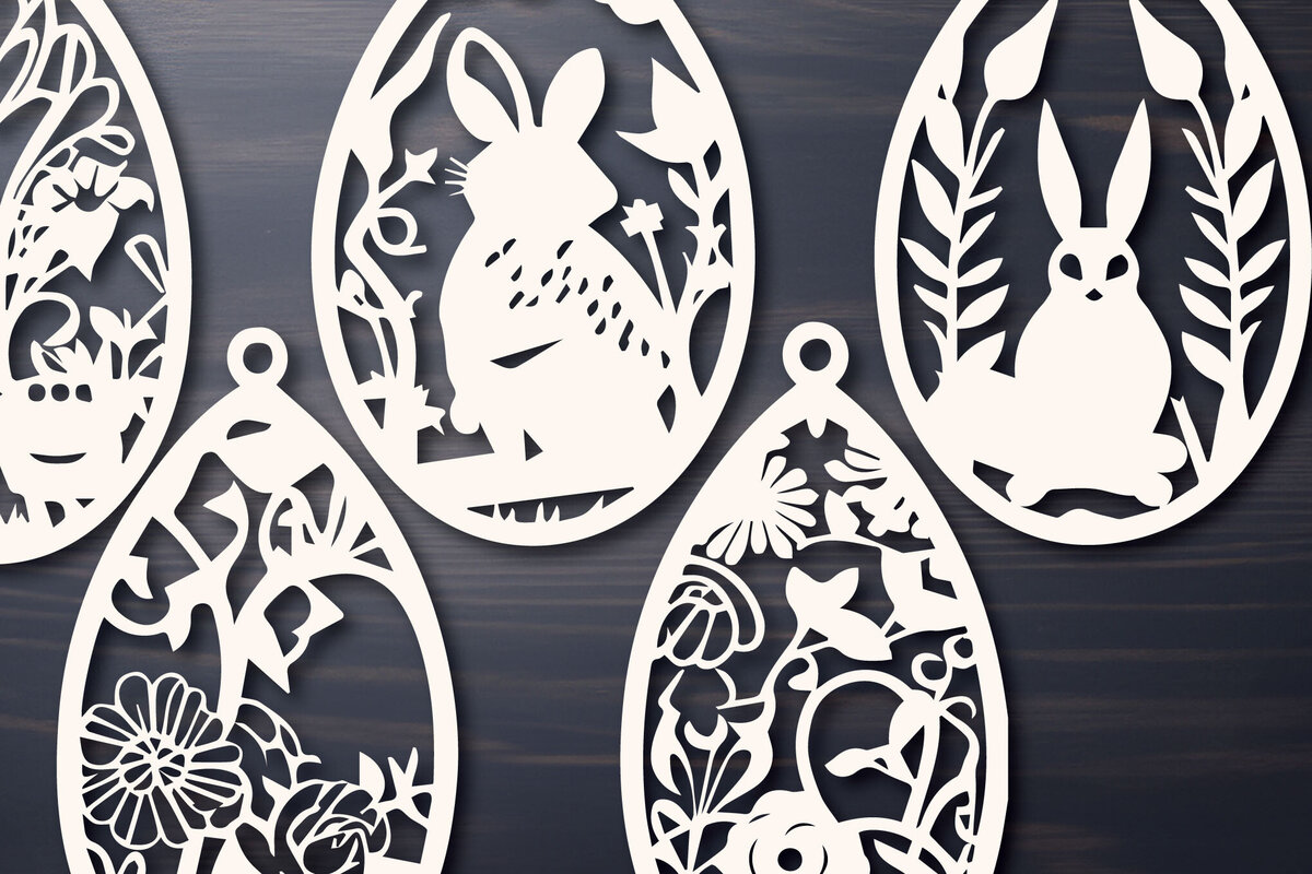 Σετ των 3 Intra απο ξύλο plywood 3mm-4mm πάχος - Πασχαλινό Laser Cut  Bundle Δίασταση 4x4 cm INTRAFABR-89340806