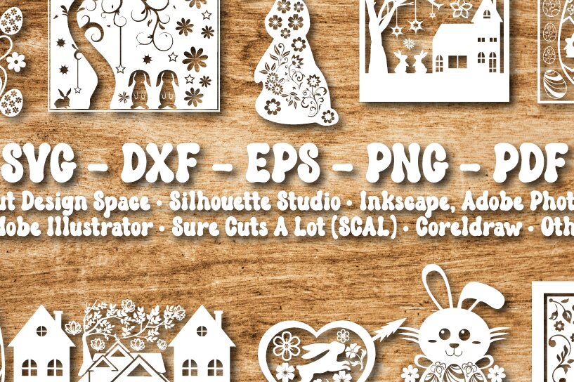 Σετ των 2 Intra απο ξύλο plywood 3mm-4mm πάχος - Πασχαλινό Laser/Paper Cut Bundle Δίασταση 15x15 cm INTRAFABR-60279059