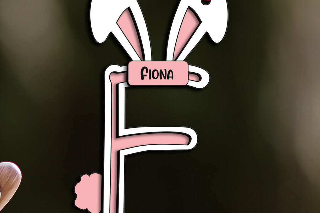 Σετ των 3 Intra απο ξύλο plywood 3mm-4mm πάχος - Πασχαλινό γράμμα F Καλάθι λέιζερ Ετικέτα δώρο Δίασταση 6x6 cm INTRAFABR-115632471