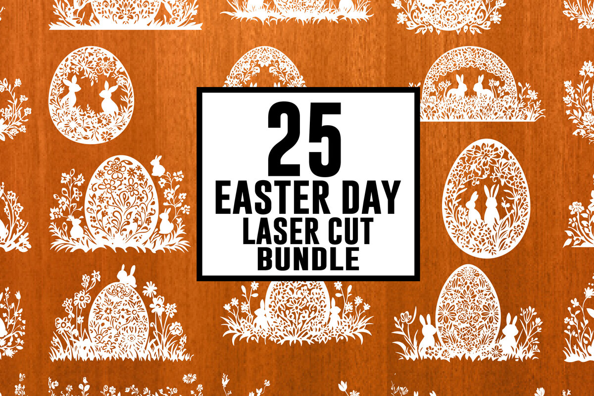 Σετ των 3 Intra απο ξύλο plywood 3mm-4mm πάχος - Easter Magic - 25 σχέδια κοπής με λέιζερ Δίασταση 4x4 cm INTRAFABR-117711188