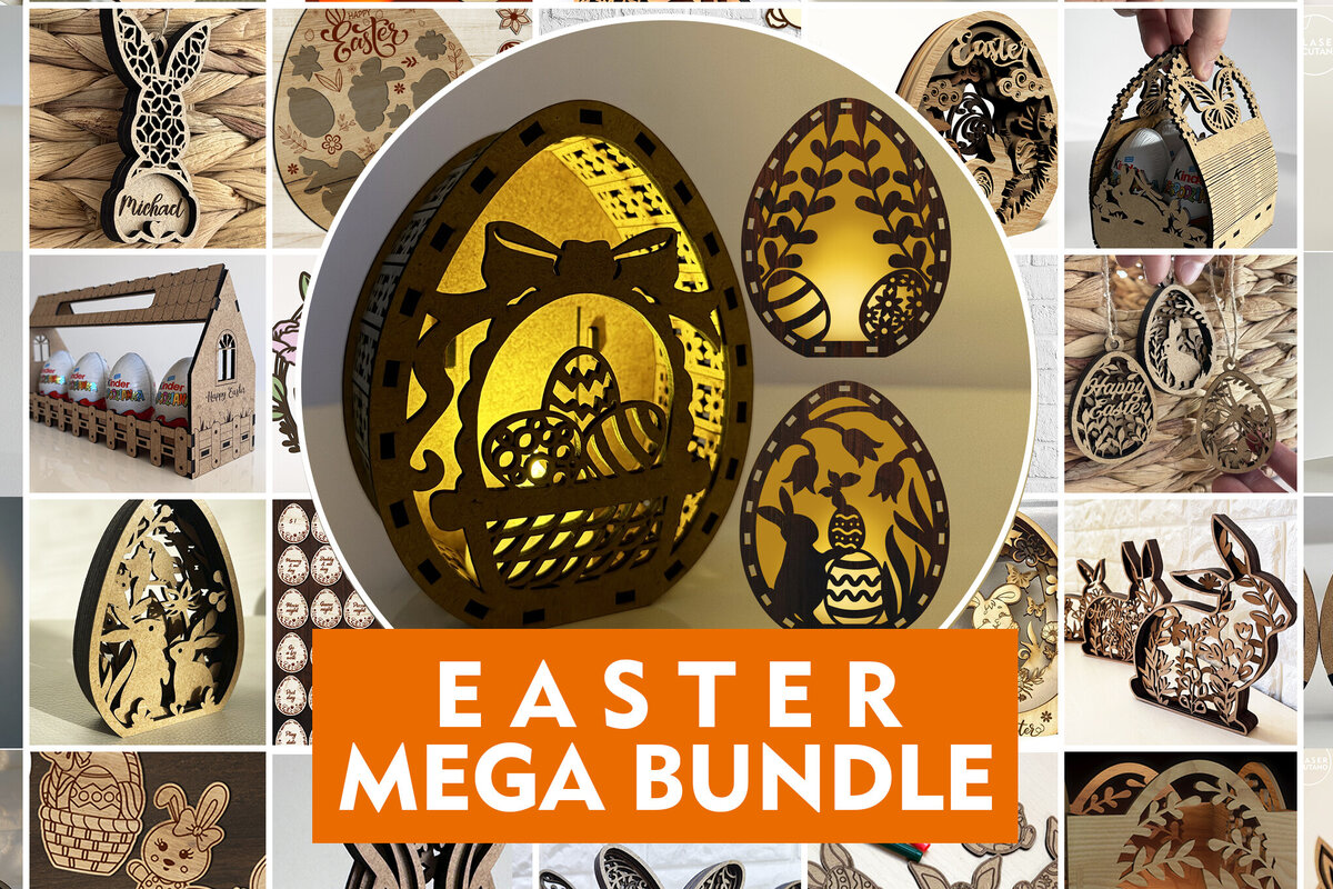 Σετ των 3 Intra απο ξύλο plywood 3mm-4mm πάχος - Πασχαλινό MEGA Πακέτο Δίασταση 4x4 cm INTRAFABR-118285939