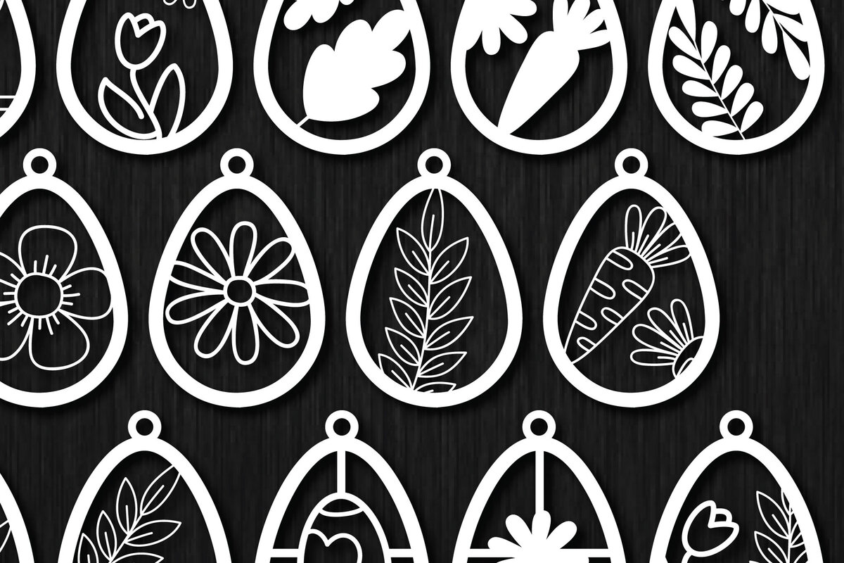 Σετ των 3 Intra απο ξύλο plywood 3mm-4mm πάχος - Πασχαλινό Mega Laser Cut  Bundle Δίασταση 4x4 cm INTRAFABR-116757153