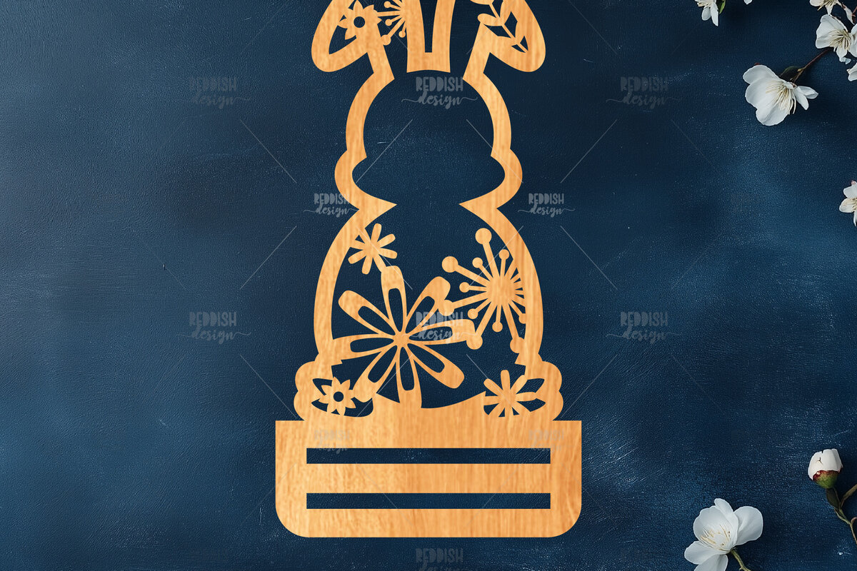 Σετ των 2 Intra απο ξύλο plywood 3mm-4mm πάχος - Πασχαλινό κλιπ χρημάτων Laser Cut  Δίασταση 15x15 cm INTRAFABR-117800403