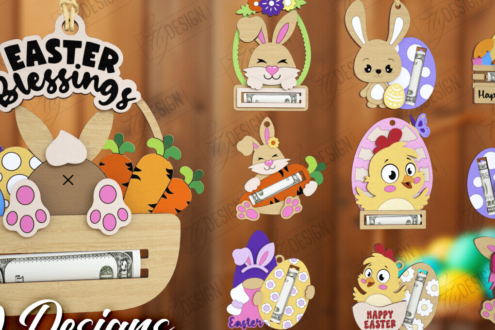 Σετ των 2 Intra απο ξύλο plywood 3mm-4mm πάχος - Πασχαλινό Πακέτο με Χρήματα | Κάρτα Χρημάτων Δίασταση 15x15 cm INTRAFABR-115496648