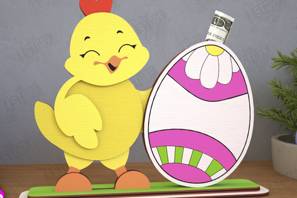 Σετ των 2 Intra απο ξύλο plywood 3mm-4mm πάχος - Πασχαλινός Χρηματοφύλακας | Ευχετήρια κάρτα |CNC Δίασταση 15x15 cm INTRAFABR-117957403