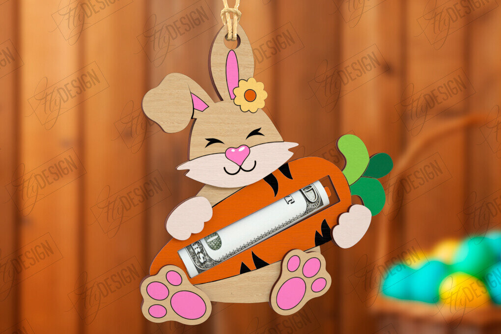 Σετ των 3 Intra απο ξύλο plywood 3mm-4mm πάχος - Πασχαλινός Χρηματοφύλακας | Ευχετήριες κάρτες Δίασταση 15x15 cm INTRAFABR-115496431