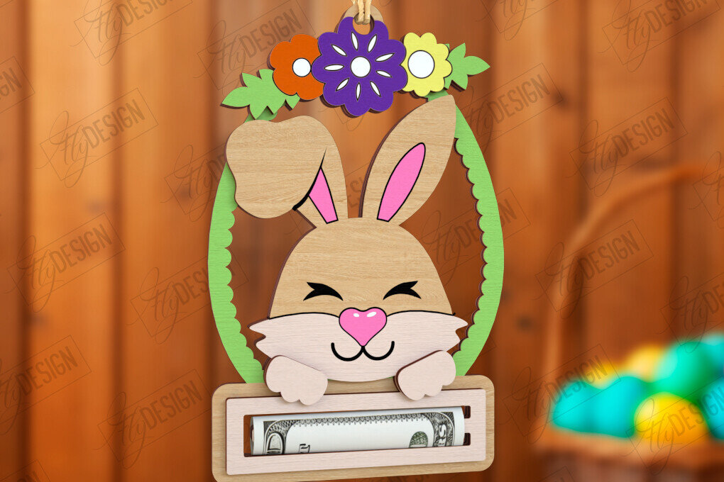 Σετ των 2 Intra απο ξύλο plywood 3mm-4mm πάχος - Πασχαλινός Χρηματοφύλακας | Ευχετήριες κάρτες Δίασταση 15x15 cm INTRAFABR-115496558