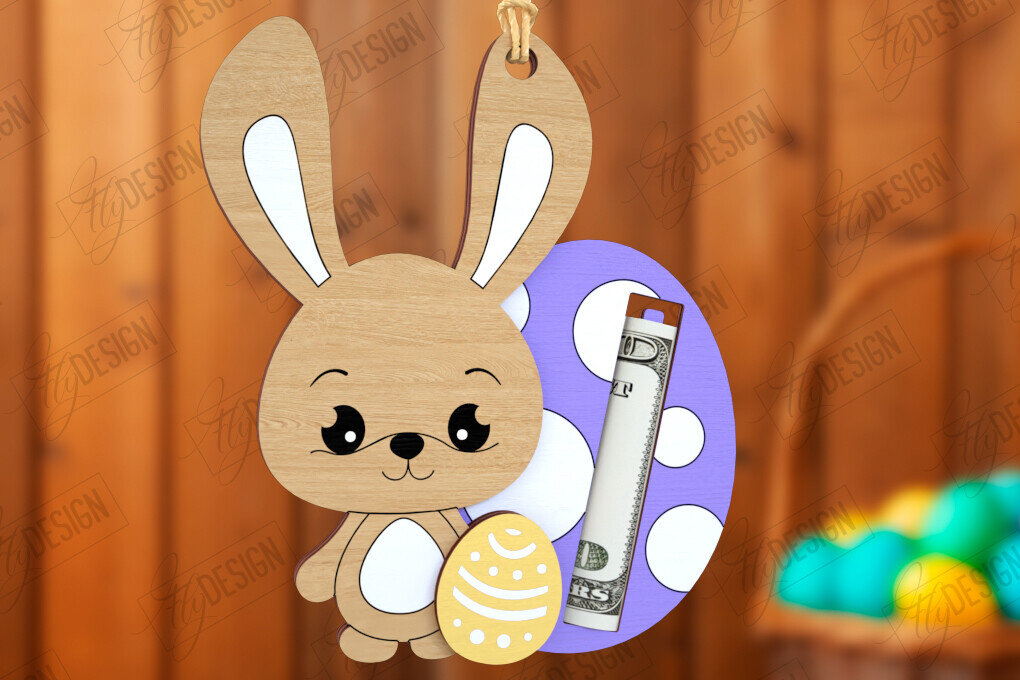 Σετ των 2 Intra απο ξύλο plywood 3mm-4mm πάχος - Πασχαλινός Χρηματοφύλακας | Ευχετήριες κάρτες Δίασταση 15x15 cm INTRAFABR-115496579