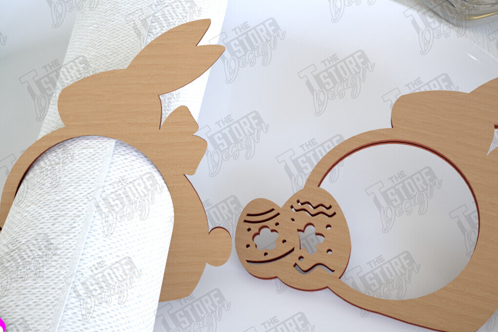 Σετ των 2 Intra απο ξύλο plywood 3mm-4mm πάχος - Πασχαλινά δαχτυλίδια χαρτοπετσέτας | Εορταστικό δείπνο Δίασταση 15x15 cm INTRAFABR-115369631