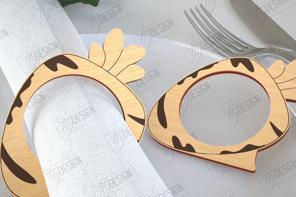 Σετ των 2 Intra απο ξύλο plywood 3mm-4mm πάχος - Πασχαλινά δαχτυλίδια χαρτοπετσέτας | Εορταστικό δείπνο Δίασταση 15x15 cm INTRAFABR-115437709