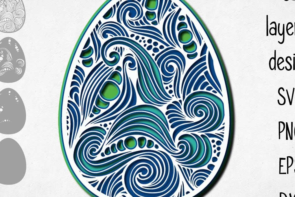 Σετ των 3 Intra απο ξύλο plywood 3mm-4mm πάχος - Πασχαλινό στολίδι - 3D Layered Δίασταση 6x6 cm INTRAFABR-9007495