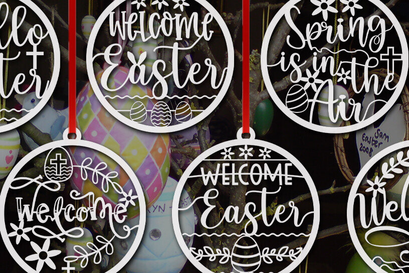 Σετ των 3 Intra απο ξύλο plywood 3mm-4mm πάχος - Πασχαλινό Στολίδι Λαγουδάκι Ετικέτες  Lasercut Δίασταση 6x6 cm INTRAFABR-106446122