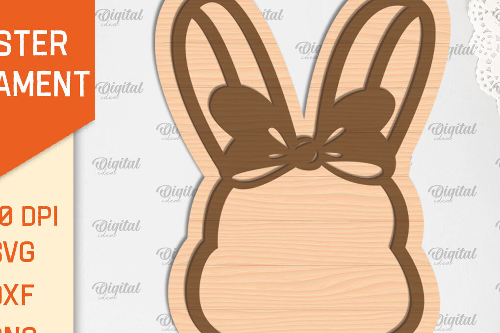 Σετ των 3 Intra απο ξύλο plywood 3mm-4mm πάχος - Πασχαλινό στολίδι Laser cut. Λαγουδάκι του Πάσχα Δίασταση 6x6 cm INTRAFABR-89690128