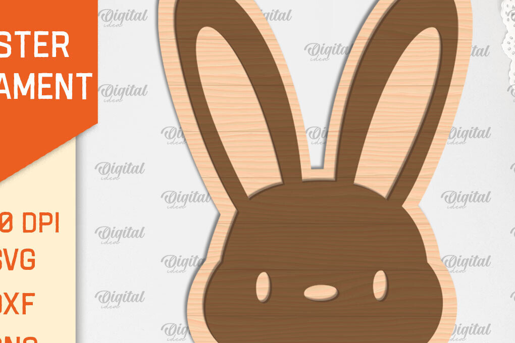 Σετ των 3 Intra απο ξύλο plywood 3mm-4mm πάχος - Πασχαλινό στολίδι Laser cut. Λαγουδάκι του Πάσχα Δίασταση 6x6 cm INTRAFABR-89689284