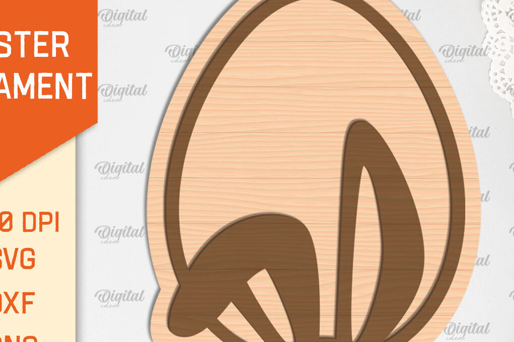 Σετ των 3 Intra απο ξύλο plywood 3mm-4mm πάχος - Πασχαλινό στολίδι Laser cut. Λαγουδάκι του Πάσχα Δίασταση 6x6 cm INTRAFABR-89690064