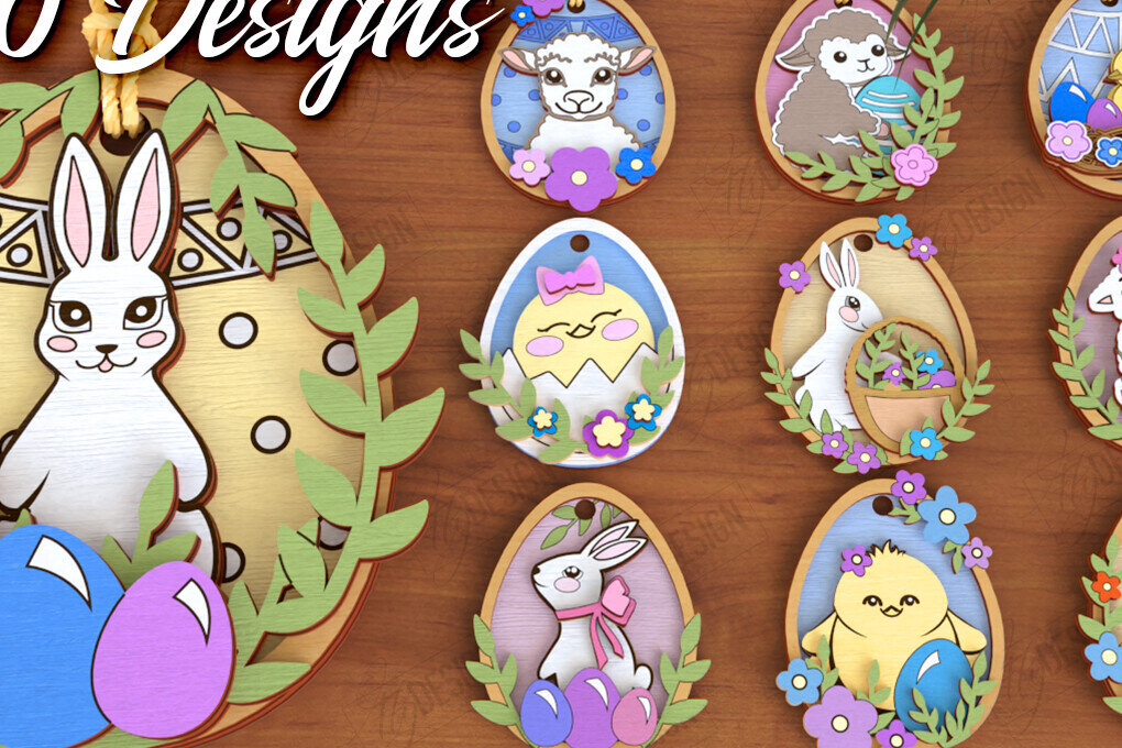 Σετ των 3 Intra απο ξύλο plywood 3mm-4mm πάχος - Πακέτο Πασχαλινών Στολίδι | Καλό Πάσχα Δίασταση 6x6 cm INTRAFABR-117198161