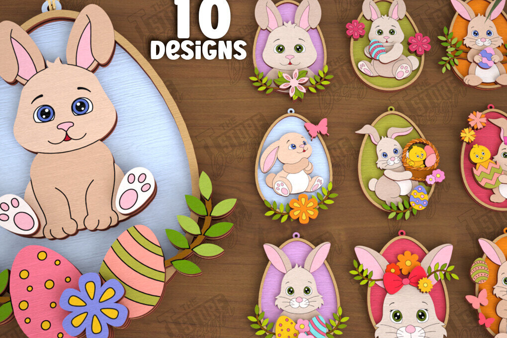 Σετ των 3 Intra απο ξύλο plywood 3mm-4mm πάχος - Πακέτο Πασχαλινών Στολίδι | Καλό Πάσχα Δίασταση 6x6 cm INTRAFABR-115769734