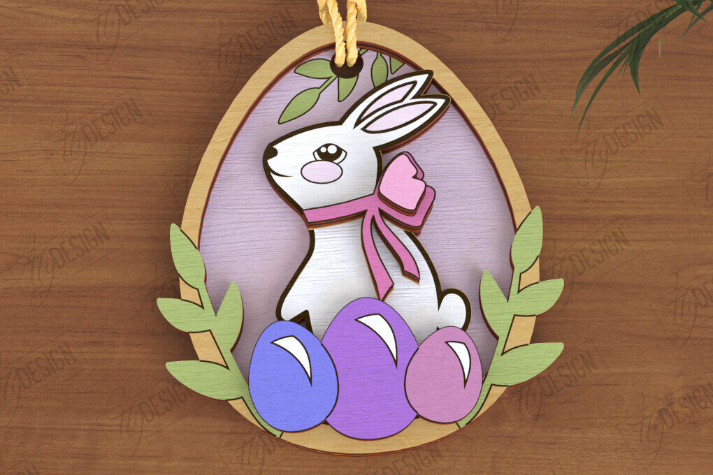 Σετ των 3 Intra απο ξύλο plywood 3mm-4mm πάχος - Πασχαλινά Στολίδια | Πασχαλινή κρεμαστή διακόσμηση Δίασταση 6x6 cm INTRAFABR-117198028