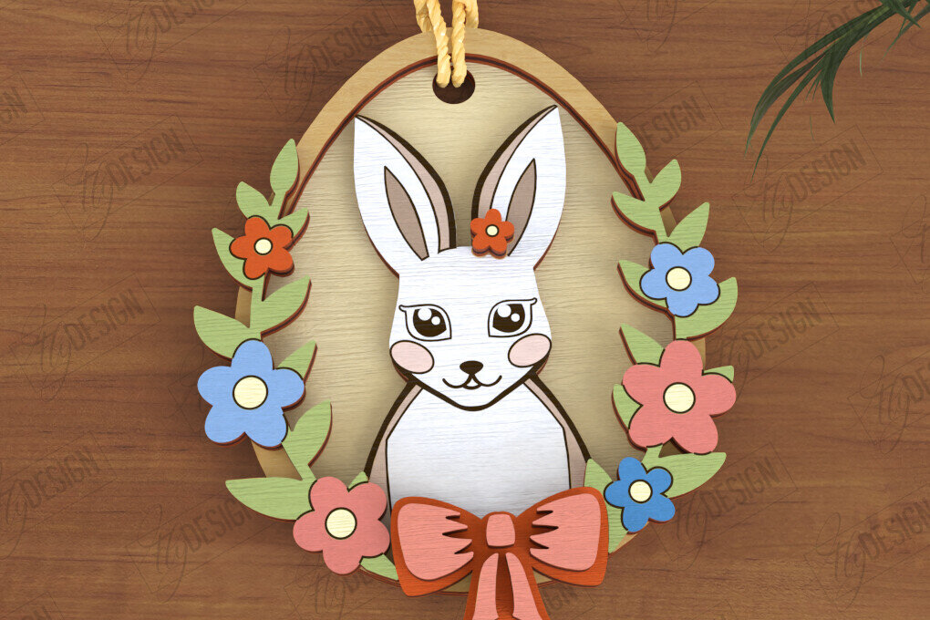 Σετ των 3 Intra απο ξύλο plywood 3mm-4mm πάχος - Πασχαλινά Στολίδια | Πασχαλινή κρεμαστή διακόσμηση Δίασταση 6x6 cm INTRAFABR-117198054