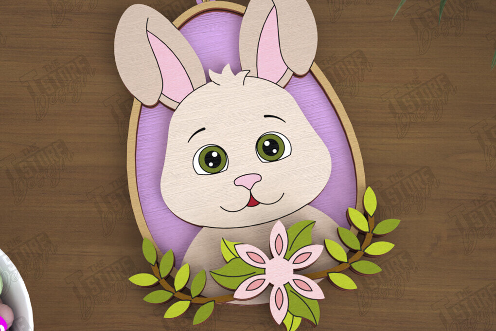 Σετ των 3 Intra απο ξύλο plywood 3mm-4mm πάχος - Πασχαλινά Στολίδια | Πασχαλινή κρεμαστή διακόσμηση Δίασταση 6x6 cm INTRAFABR-115769583