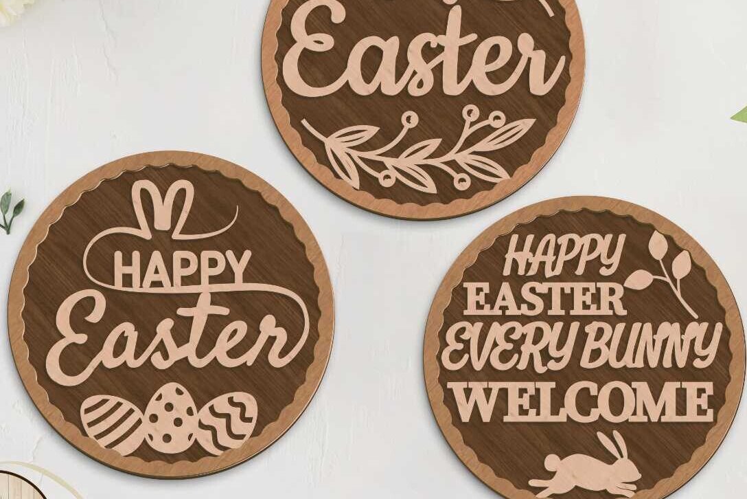 Σετ των 3 Intra απο ξύλο plywood 3mm-4mm πάχος - Σετ Πασχαλινά Πάνελ, Διακοσμητικό  σε στρώσεις Δίασταση 5x5 cm INTRAFABR-90160489