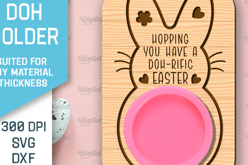 Σετ των 2 Intra απο ξύλο plywood 3mm-4mm πάχος - Πασχαλινό παιχνίδι Doh Holder Cut Laser Δίασταση 15x15 cm INTRAFABR-91066184