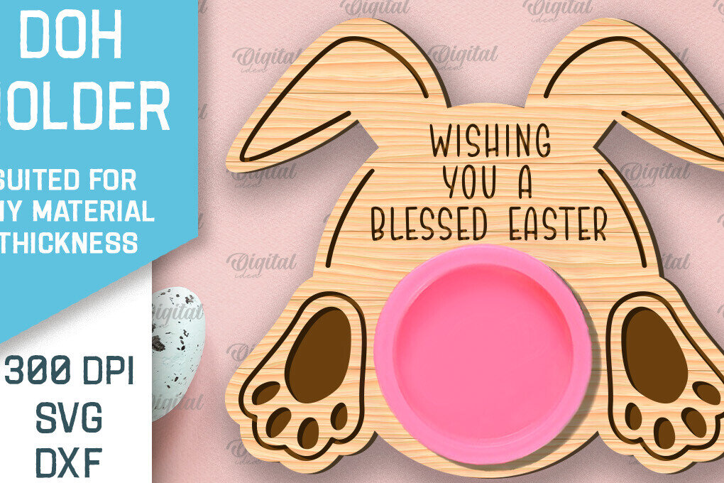 Σετ των 2 Intra απο ξύλο plywood 3mm-4mm πάχος - Πασχαλινό παιχνίδι Doh Holder Cut Laser Δίασταση 15x15 cm INTRAFABR-91066744