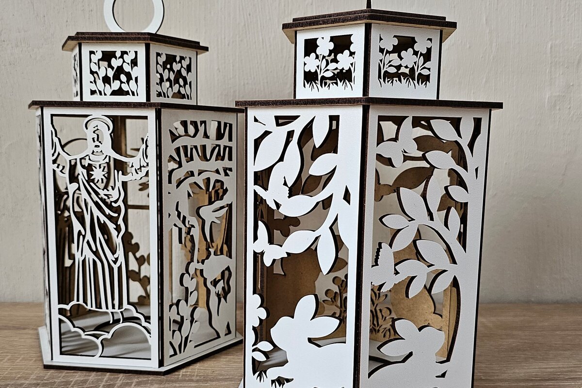 Σετ των 3 Intra απο ξύλο plywood 3mm-4mm πάχος - Σετ Πασχαλινών & Θρησκευτικών Φαναριών  Δίασταση 4x4 cm INTRAFABR-118837350