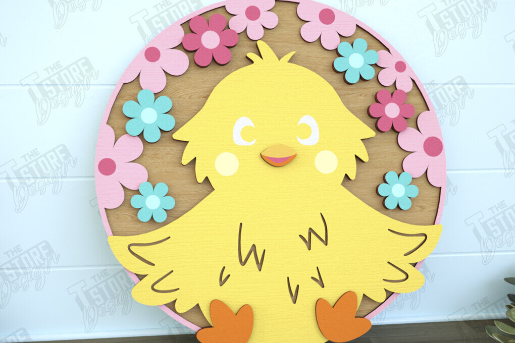 Σετ των 2 Intra απο ξύλο plywood 3mm-4mm πάχος - Πασχαλινή Στρογγυλή Πινακίδα | Καλό Πάσχα | CNC Δίασταση 15x15 cm INTRAFABR-116595703