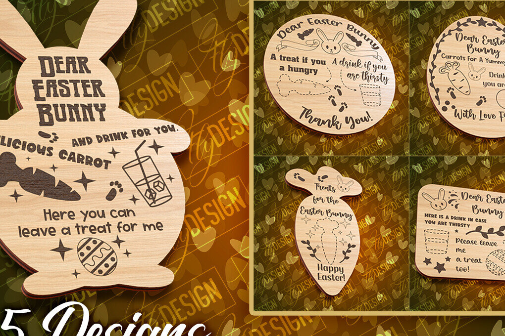 Σετ των 2 Intra απο ξύλο plywood 3mm-4mm πάχος - Πασχαλινός δίσκος σερβιρίσματος με λέιζερ |  CNC Δίασταση 15x15 cm INTRAFABR-91657171