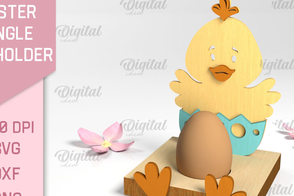 Σετ των 2 Intra απο ξύλο plywood 3mm-4mm πάχος - Πασχαλινή Μονή Αυγοθήκη με Laser Cut  Δίασταση 15x15 cm INTRAFABR-88202512