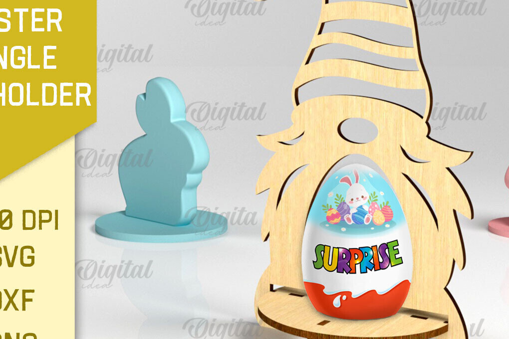 Σετ των 2 Intra απο ξύλο plywood 3mm-4mm πάχος - Πασχαλινή Μονή Αυγοθήκη με Laser Cut  Δίασταση 15x15 cm INTRAFABR-88228200