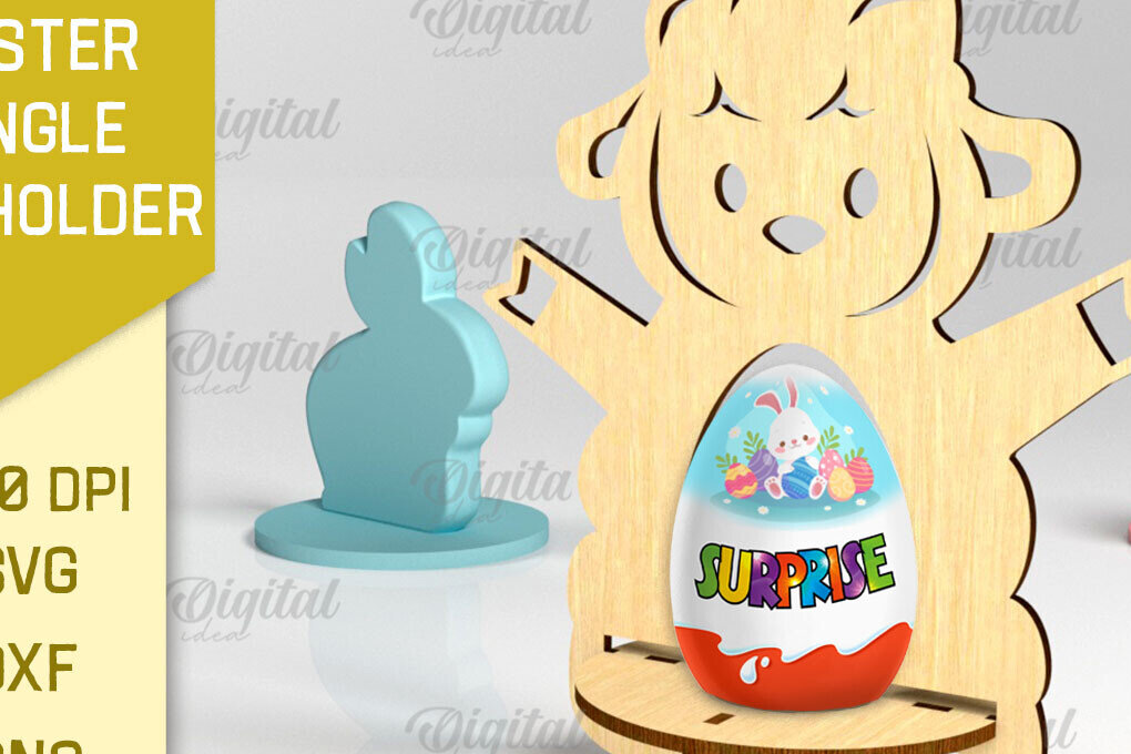 Σετ των 2 Intra απο ξύλο plywood 3mm-4mm πάχος - Πασχαλινή Μονή Αυγοθήκη με Laser Cut  Δίασταση 15x15 cm INTRAFABR-88228301