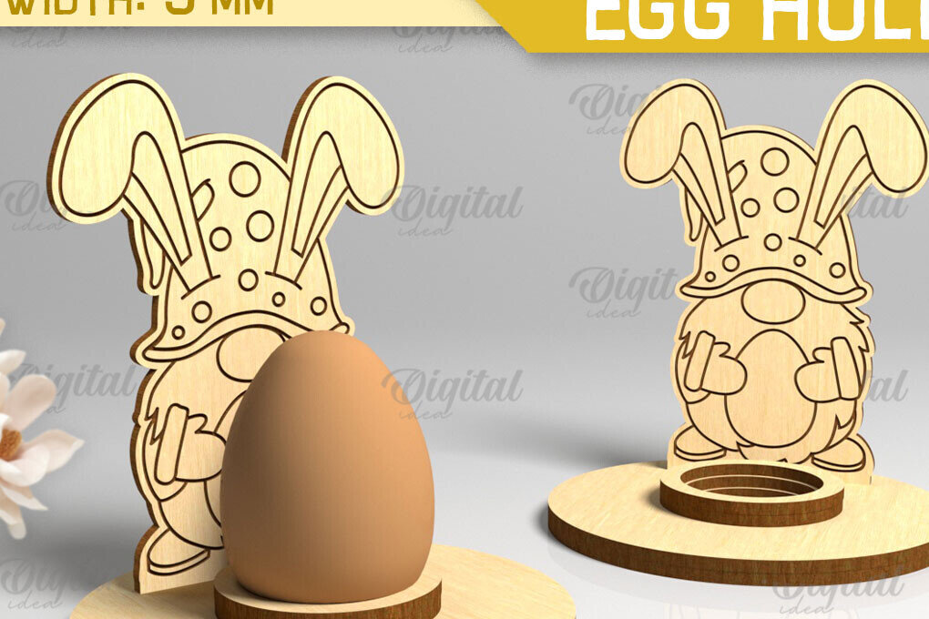 Σετ των 2 Intra απο ξύλο plywood 3mm-4mm πάχος - Πασχαλινή Μονή Αυγοθήκη με Laser Cut  Δίασταση 15x15 cm INTRAFABR-88058317