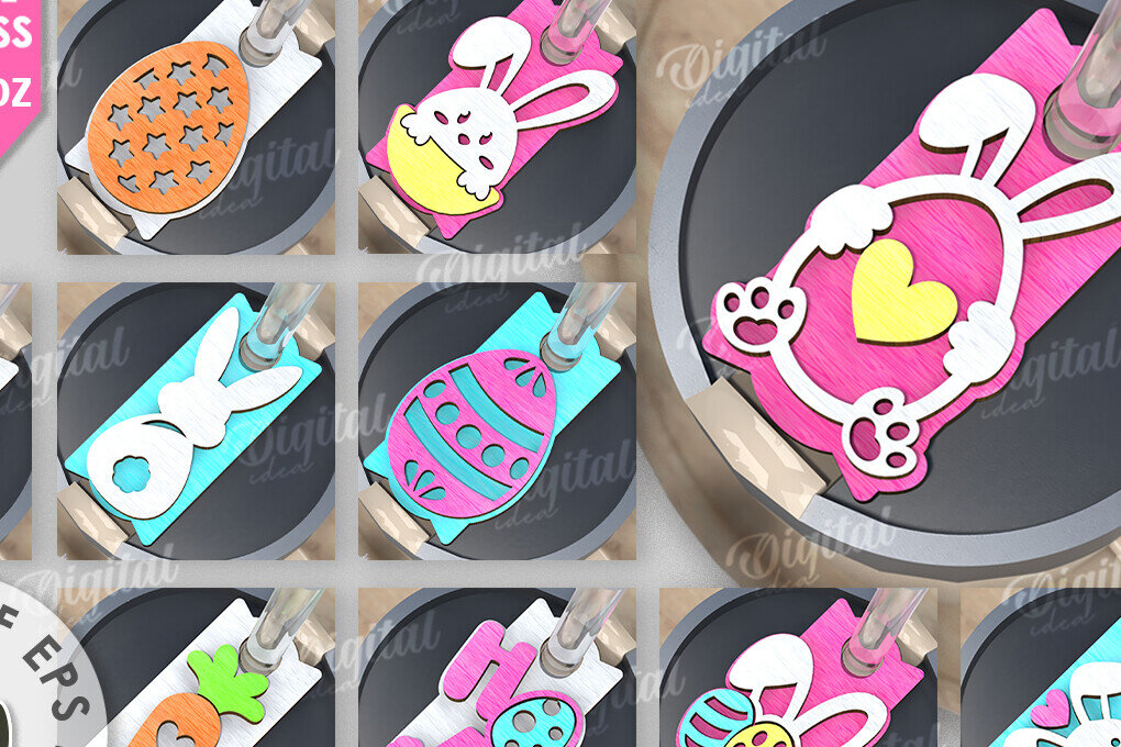 Σετ των 2 Intra απο ξύλο plywood 3mm-4mm πάχος - Πακέτο κοπής με λέιζερ Easter Stanley Toppers Δίασταση 15x15 cm INTRAFABR-117660176