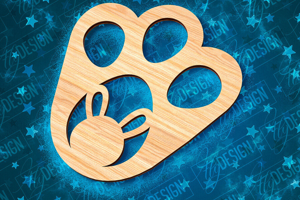 Σετ των 2 Intra απο ξύλο plywood 3mm-4mm πάχος - Πασχαλινό στένσιλ | Πασχαλινό σχέδιο Δίασταση 15x15 cm INTRAFABR-92127165